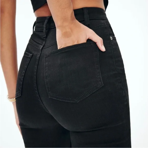 Reformation Wynn Ultra High Rise Slim Straight Jeans Black Size 26 - Picture 2 of 10